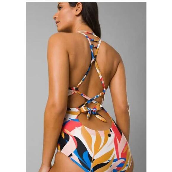 Prana Women Atalia One Piece Swimsuit Sz XS Tropics - Picture 2 of 7